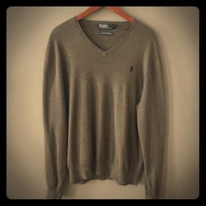 Gray v-neck Ralph Lauren sweater